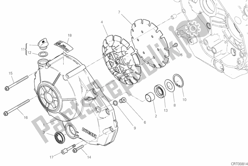 Alle onderdelen voor de Koppelingsdeksel van de Ducati Scrambler Icon Thailand 803 2019